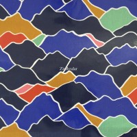 Tecido Popeline PVC Colorful Desert Dunas Azul 1.50m largura, Le Tissu By Domotex